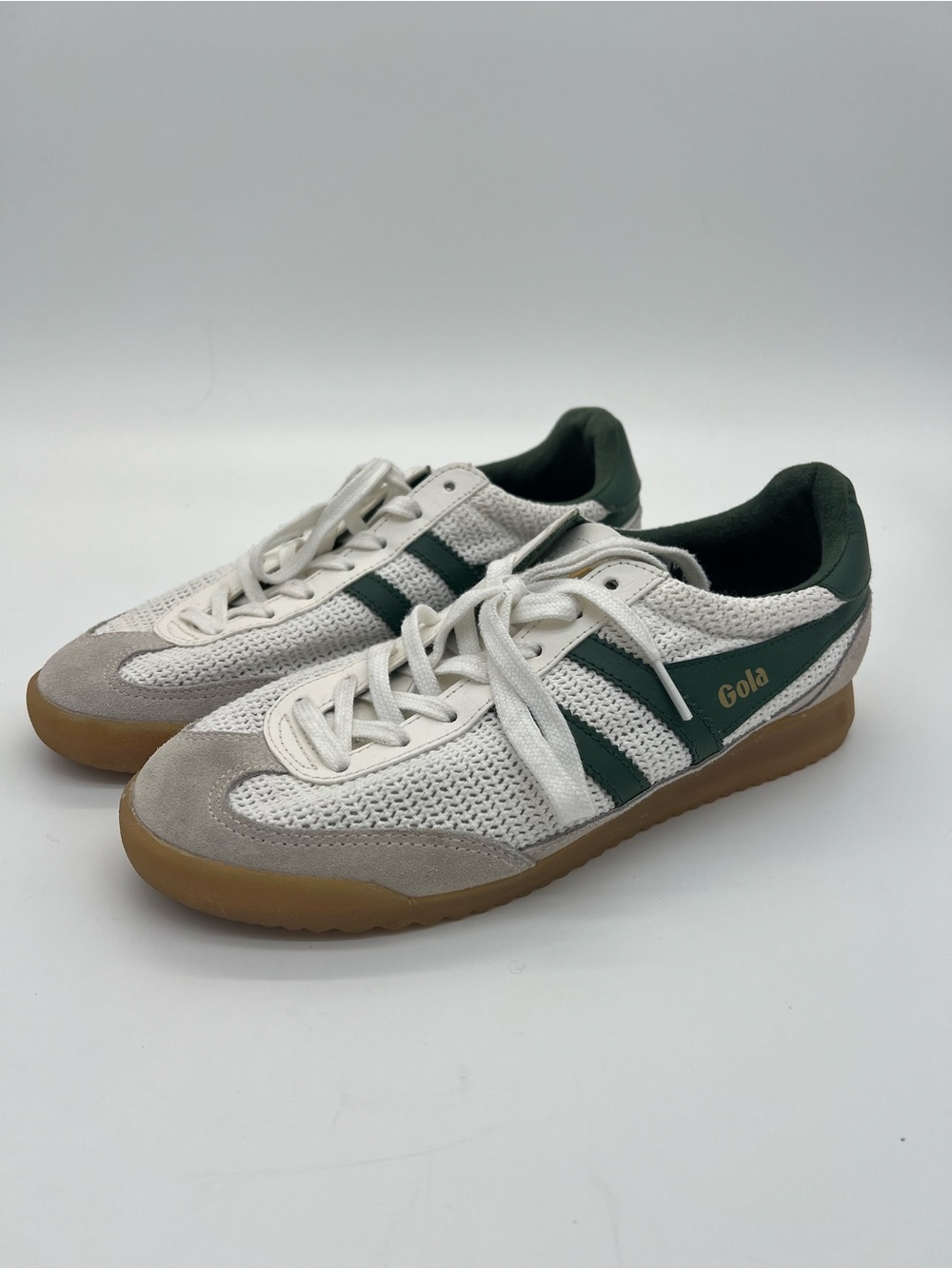 Gola White Sneakers with Dark Green Stripes size 9 Women’s
